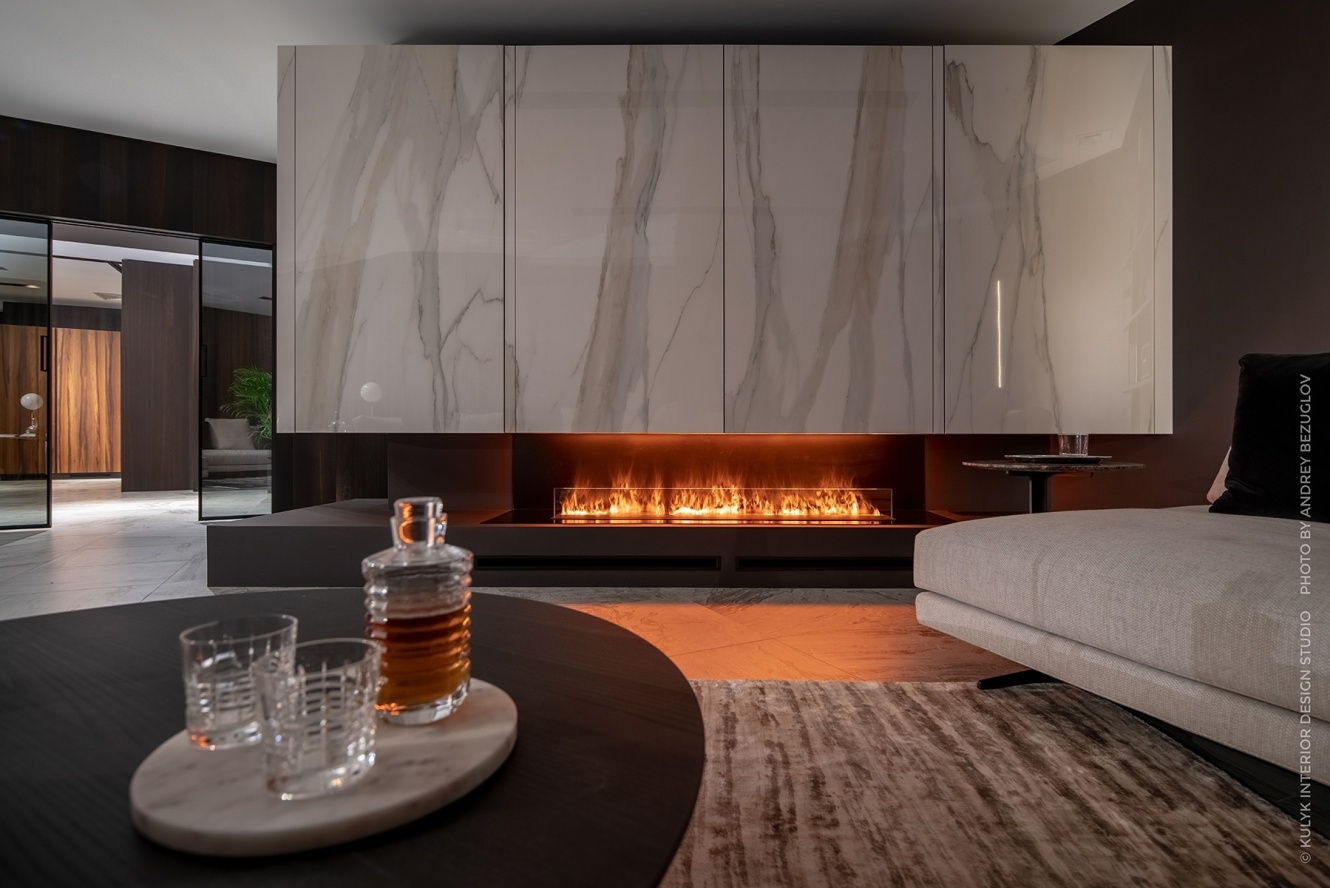 LED water vapour fireplaces