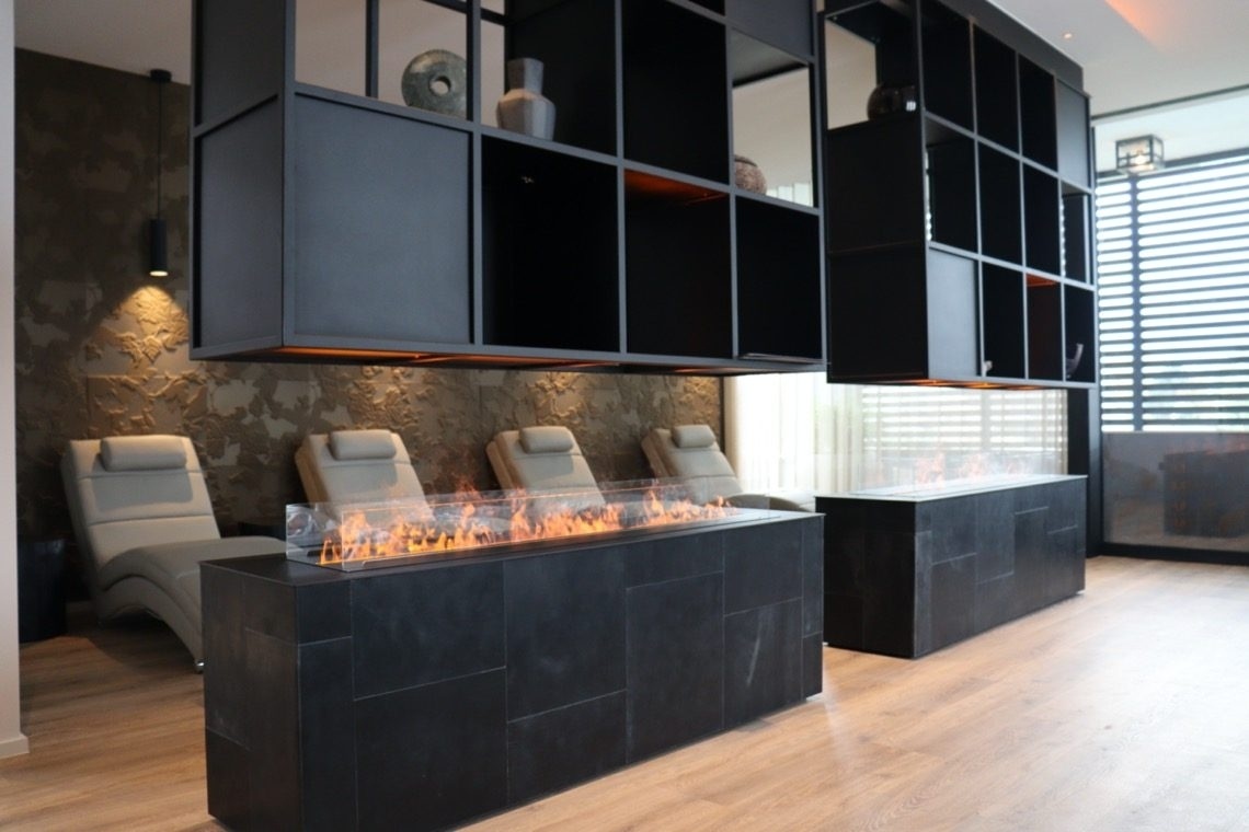 LED water vapour fireplaces