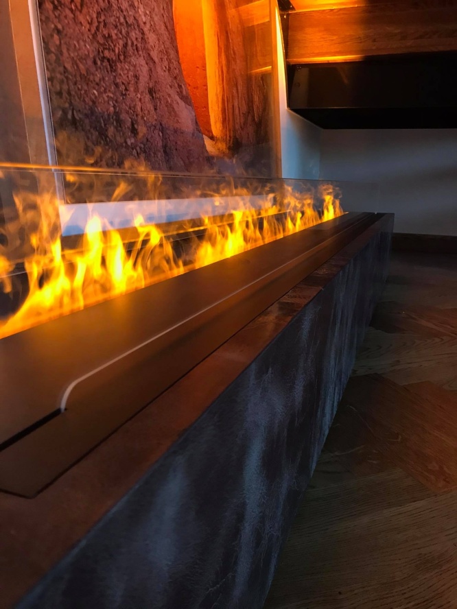 LED water vapour fireplaces